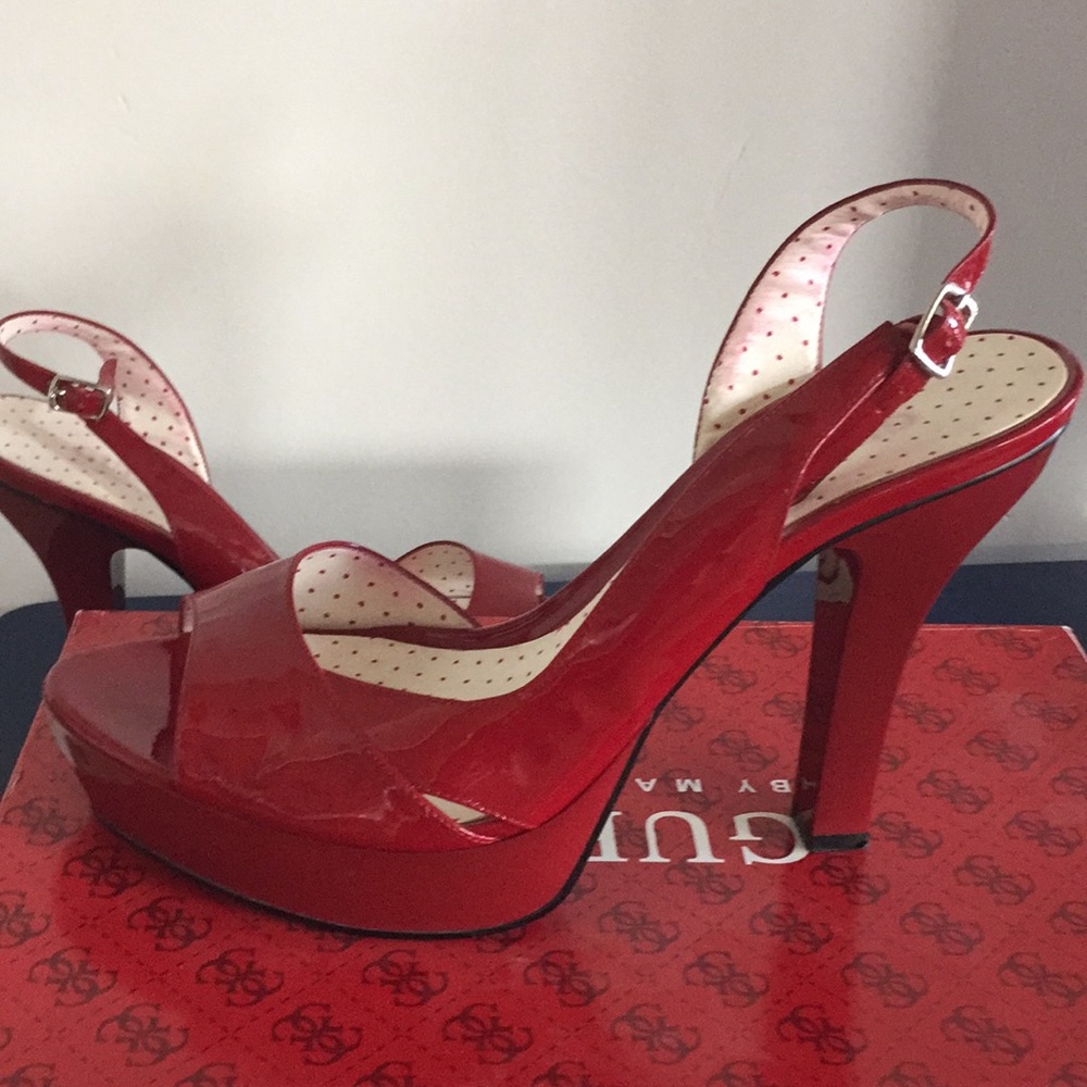 Red Patton Leather Platform Heels - Gem